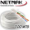 Rollo de cable UTP interior x 100Metros Cat6 Netmak NM-UTP3