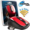 Mouse Inalambrico ROJO Rubber 2.4 Ghz Noganet NGM-358RJ